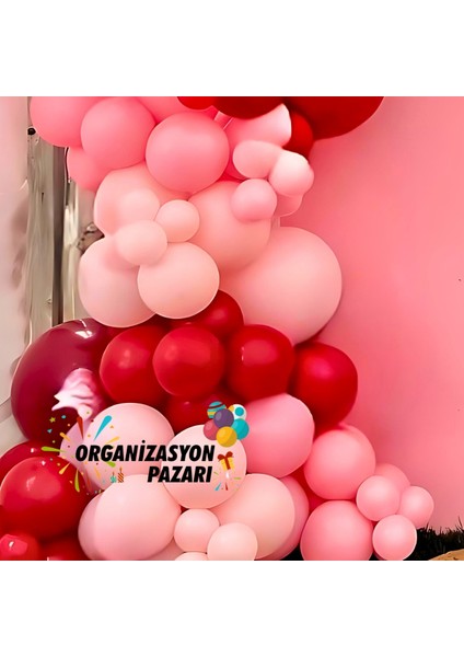 Balon Seti Deepred-Makaron Pembe-Pastel Pembe 100 Lü Balon Zinciri Seti fırsatları