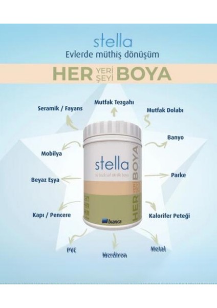 BİANCA STELLA SU BAZLI SAF AKRİLİK BOYAı 1 Lt fırsatları