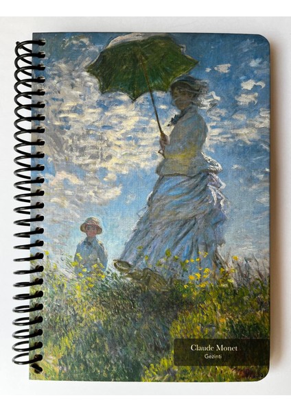 Colornote Papirüs Tuval, Çizgili Defter, Spiralli, Sert Kapaklı (Ön Kapak Görseli; Gezinti- Claude Monet) 16 x 23 Cm, 100 Yaprak