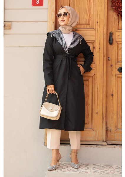 Kemerli Siyah Tesettür Kap 689S