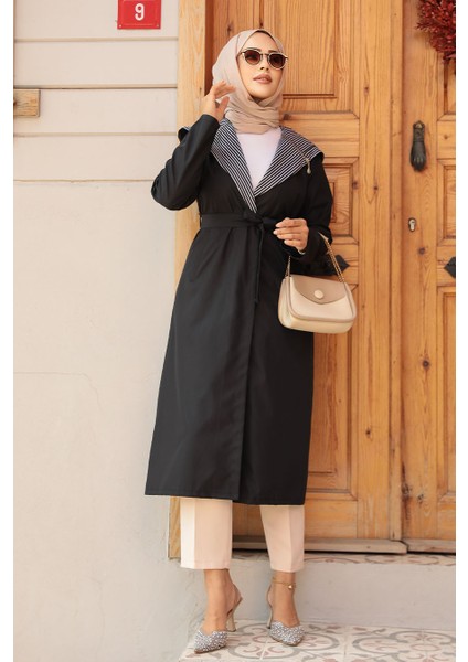 Kemerli Siyah Tesettür Kap 689S fiyatları