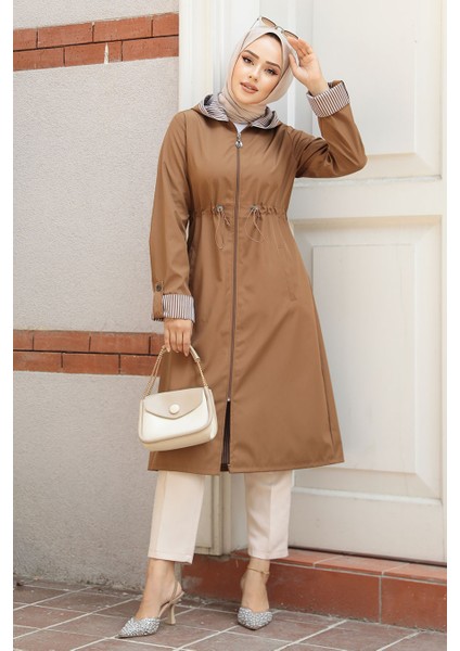 Fermuarlı Taba Tesettür Kap 685TB fiyatları