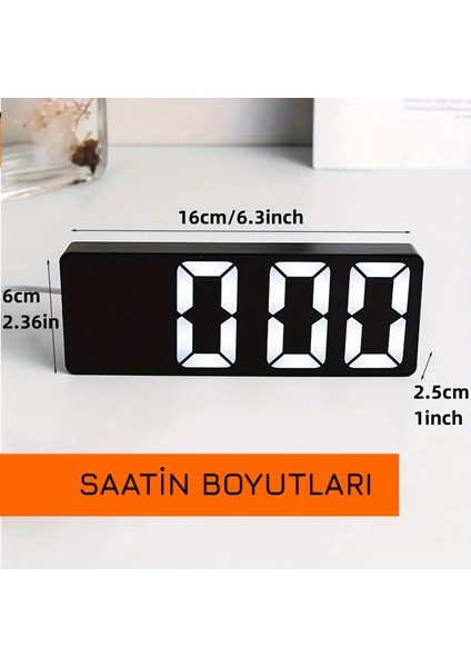 Hd LED Ekranlı Aynalı Tarih Termometre Alarm Hediyelik Dijital Masa Saati