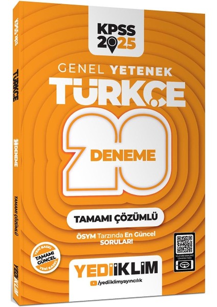 2025 KPSS Genel Yetenek Türkçe Tamamı Çözümlü 20 Deneme