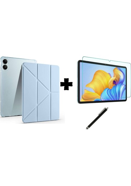 Xiaomi Poco Pad Kalem Bölmeli Standlı Kılıf + Nano Ekran Koruyucu + Dokunmatik Kalem