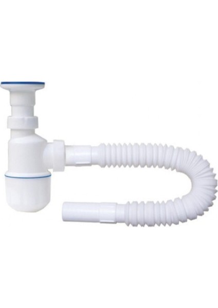 Körüklü Tahliye Taslı Lavabo Evye Sifonu - Depolu Lavabo Evye Gider Borusu