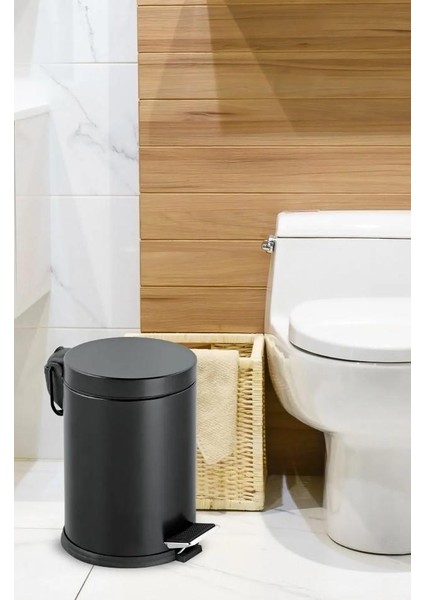 Mutfak Banyo Pedallı Paslanmaz Metal Çöp Kovası 12 Lt Siyah 815S fiyatları