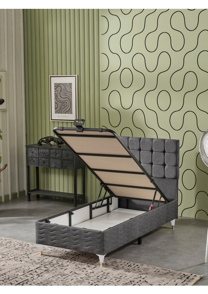 Bengü 2Li Set Tek Kişilik (Baza+Başlık) 90 x 190 cm (Yataksız)