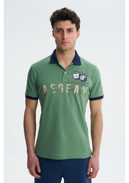 Erkek Regular Fit Likralı Pike Polo Yaka Tişört Y27374308601