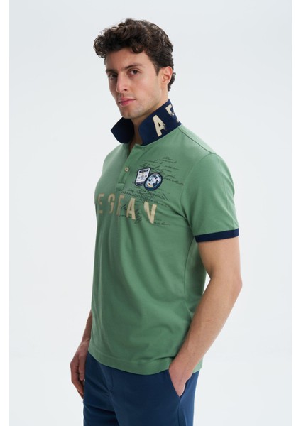Erkek Regular Fit Likralı Pike Polo Yaka Tişört Y27374308601