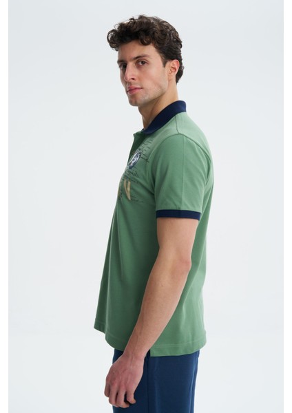 Erkek Regular Fit Likralı Pike Polo Yaka Tişört Y27374308601