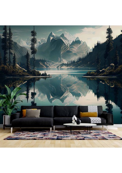 Orman ve Dağ Sanatsal Çizim Manzaralı