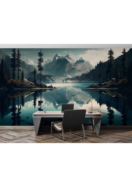 Orman ve Dağ Sanatsal Çizim Manzaralı fırsatları