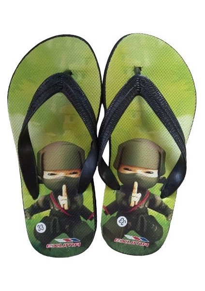 Parmak Arası Unisex Çocuk Terlik / Renk-Yeşil