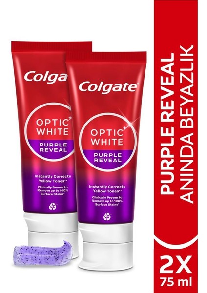 Optic White Purple Reveal Beyazlatıcı Diş Macunu 75 ml X2