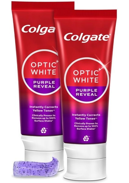 Optic White Purple Reveal Beyazlatıcı Diş Macunu 75 ml X2