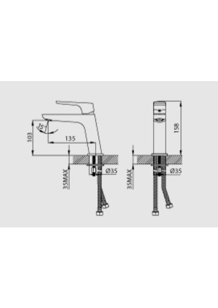 Slope Lavabo Bataryası Armatür Musluk Cappucino SP1500.CCM