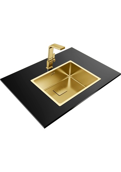 - Flexlınea Rs15 50.40 Brass M-Fx - Ankastre Tezgaha Sıfır Tezgahaltı Eviye - Pirinç - 50 Cm - 115000023 fiyatları