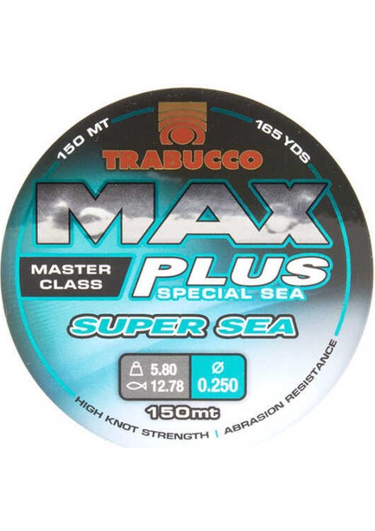 Max Plus Super Sea 150M Monoflament Misina Standart-0,50