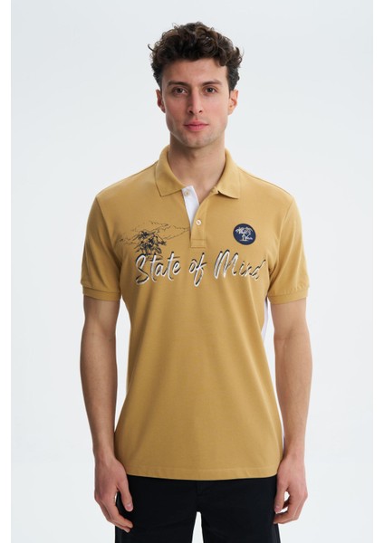 Erkek Pamuk Likra Karışımlı Regular Fit Polo Yaka Tişört Y27374308401