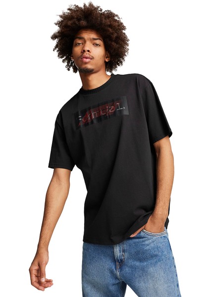 F1 Graphic Logo Erkek Siyah Günlük Stil T-Shirt 62642101