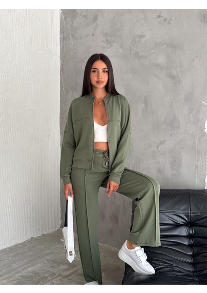 Kadın -Modal Eşofman Takımı Fermuarlı Takım /women's Textured Fabrıc Tracksuıt Set Wıth Zıpper Model modelleri