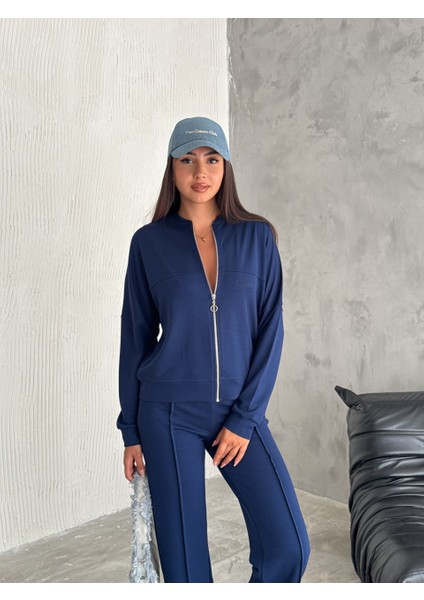 Kadın -Modal Eşofman Takımı Fermuarlı Takım /women's Textured Fabrıc Tracksuıt Set Wıth Zıpper Model fiyatları