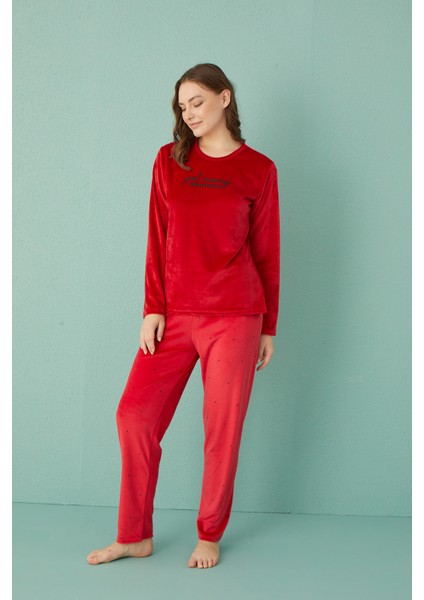 13312-6 Kadın Kışlık Kadife Pijama Takımı fiyatları
