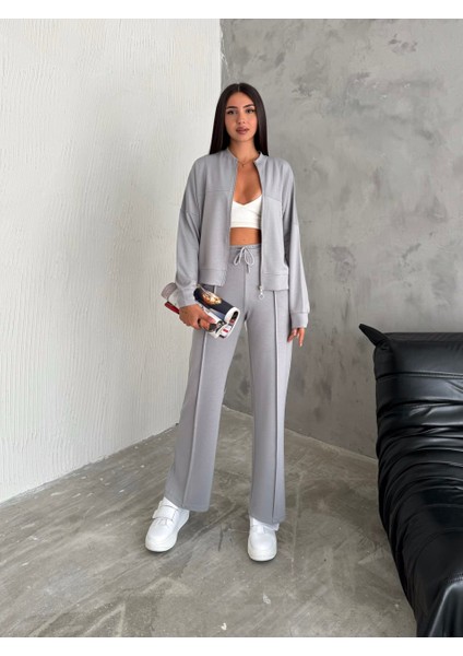 Kadın -Modal Eşofman Takımı Fermuarlı Takım /women's Textured Fabrıc Tracksuıt Set Wıth Zıpper Model fiyatları