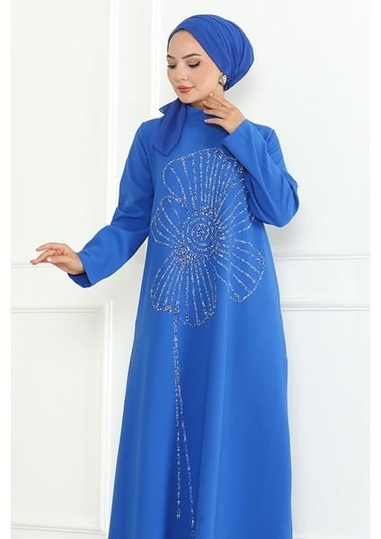 Zeral Taş Işlemeli Abiye 1200 - Indigo fiyatları