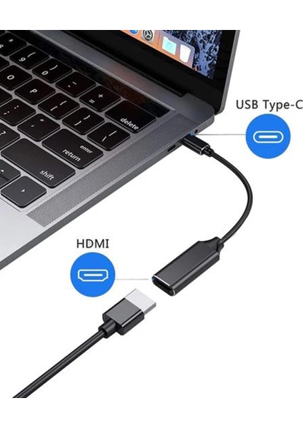 Type-C To HDMI Çevirici Type C - 4K Hdmı Hdtv Adaptör Macbook Uyumlu