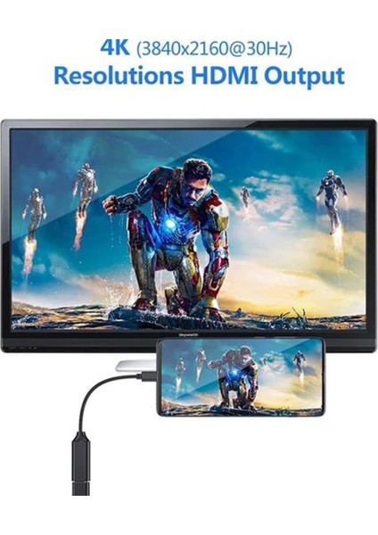 Type-C To HDMI Çevirici Type C - 4K Hdmı Hdtv Adaptör Macbook Uyumlu