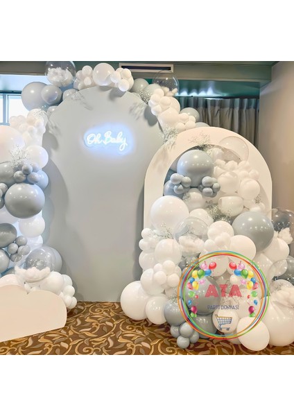 ^^ Doğum Günü Konsepti * Dumangri * Şeffaf * Beyaz * 60 Lı Balon Zinciri Parti Seti
