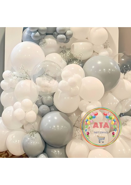 ^^ Doğum Günü Konsepti * Dumangri * Şeffaf * Beyaz * 60 Lı Balon Zinciri Parti Seti