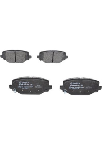 Fren Balata Renegade /500X 2.0 /2.4 Arka 2014- Bosch K68159526Ac