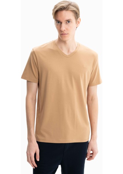 Erkek Örme Regular Fit Süprem Penye V Yaka Tişört Y27344471001