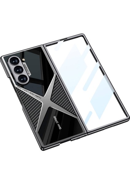 Galaxy Z Fold 6 Kılıf Ultra Ince Kamera Korumalı Pc + Karbon Arka Yüzey Zore X-Pro Kapak-Siyah