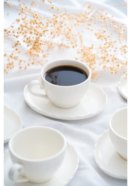 Nirvana 6 Kişilik Porselen Çay-Kahve Fincanı Takımı - 210 ml