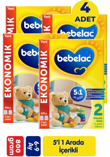 2 Devam Sütü 6 Ay+ 800 gr 4 Adet