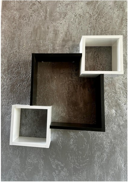 Modern Çok Amaçlı Dekoratif Raf 14 cm 3 Beyaz Mdf 100 cm Duvara Monte Mdf Modern 67 cm