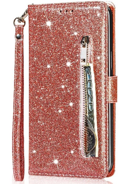 Samsung Galaxy S24 Için Fermuar Cep Durumda Ultra Glitter Cüzdan Kılıf Kartı (Yurt Dışından) modelleri