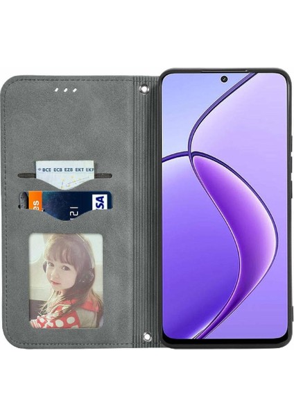 Realme 13 Deri Kılıf Için Flip Case Basit Iş Cüzdan Kapak Çevirin (Yurt Dışından)