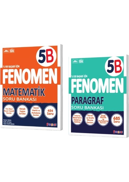 Fenomen Yayınları 5 Matematik B + Paragraf B Soru Bankası