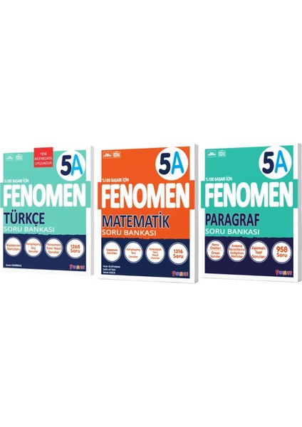 Fenomen Yayınları 5 Türkçe A + Matematik A + Paragraf A Soru Bankası