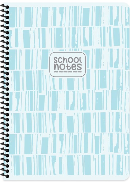 Çizgili Karton Kapak Spiralli Çizgi Defter Mavi A4 80 Yp