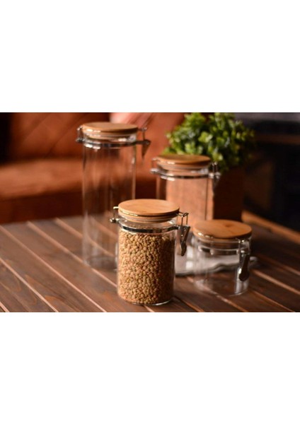 Mada Kilitli Cam Saklama Kabı 1300ML 20CM B0794