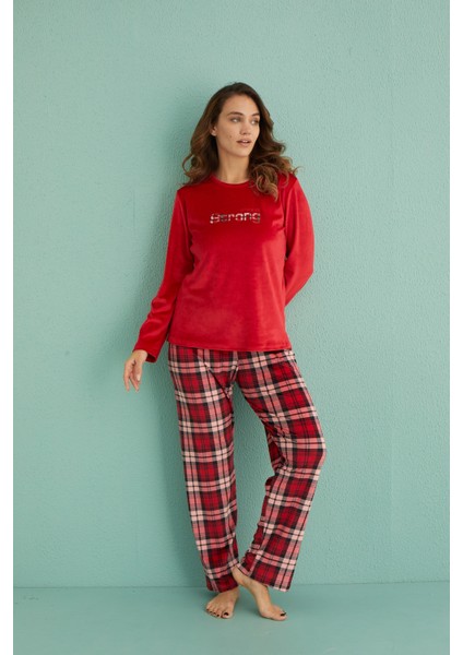 13309-4 Kadın Kışlık Kadife Pijama Takımı fiyatları