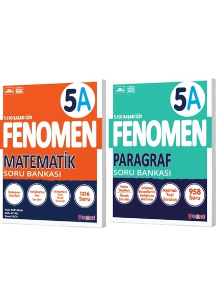 Fenomen Yayınları 5 Matematik A + Paragraf A Soru Bankası