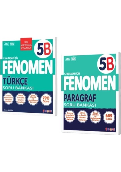 Fenomen Yayınları 5 Türkçe B + Paragraf B Soru Bankası