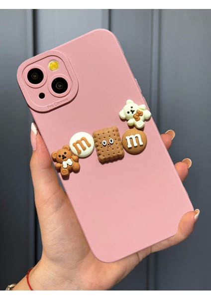 iPhone 14 Uyumlu Kamera Korumalı Ayıcık Figürlü Chocolate Bear Kılıf